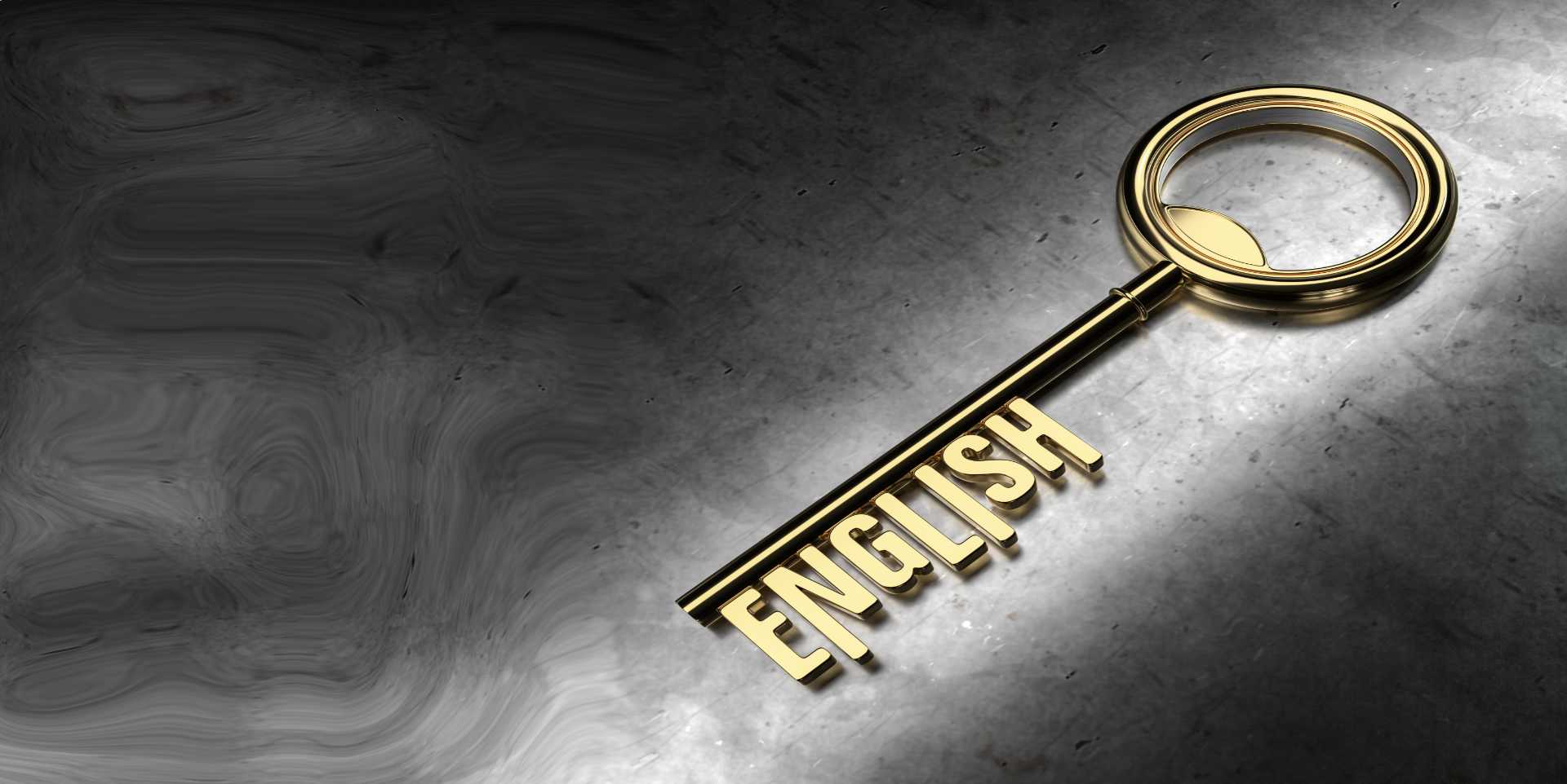 Image d'une clé or qui comprend le terme "English" - Apprendre Anglais